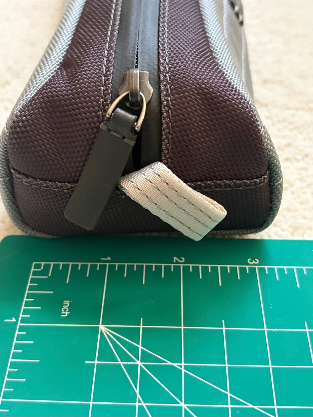 Tumi Gray and Black Slim Nylon Men’s Toiletry Pouch